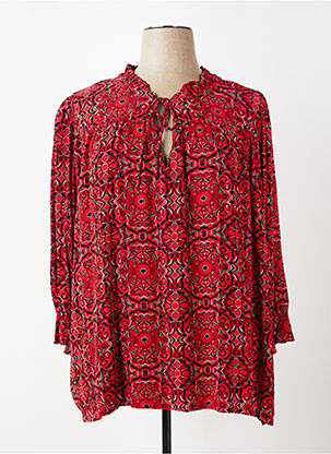 Blouse imprimé fleurs manches longues rouge ONLY CARMAKOMA femme