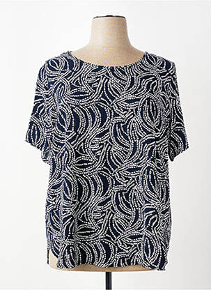 Blouse tissage popeline manches courtes bleu ONLY CARMAKOMA femme