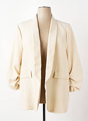Blazer fausses poches beige JOLIFLY & JUSTINE Y femme