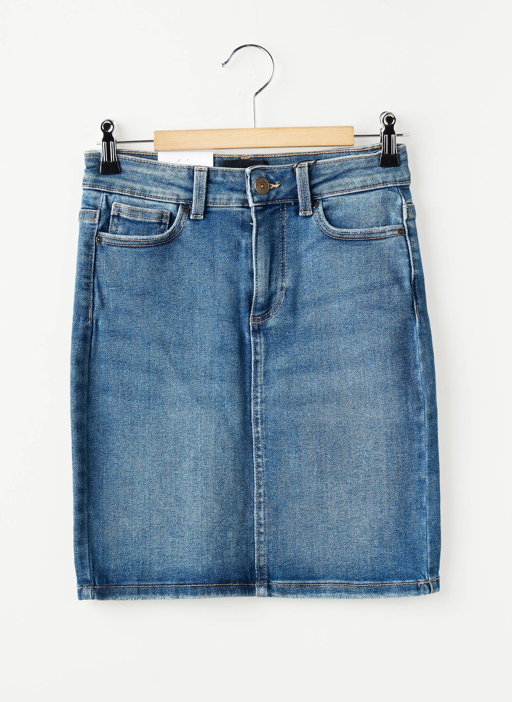 Jupe courte poches bleu PIECES femme