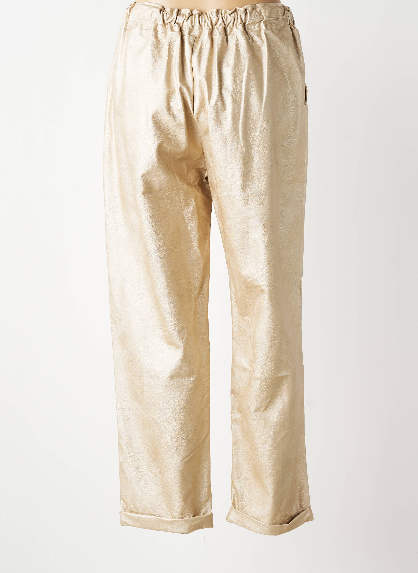 Pantalon droit stretch taille normale beige AROMA femme