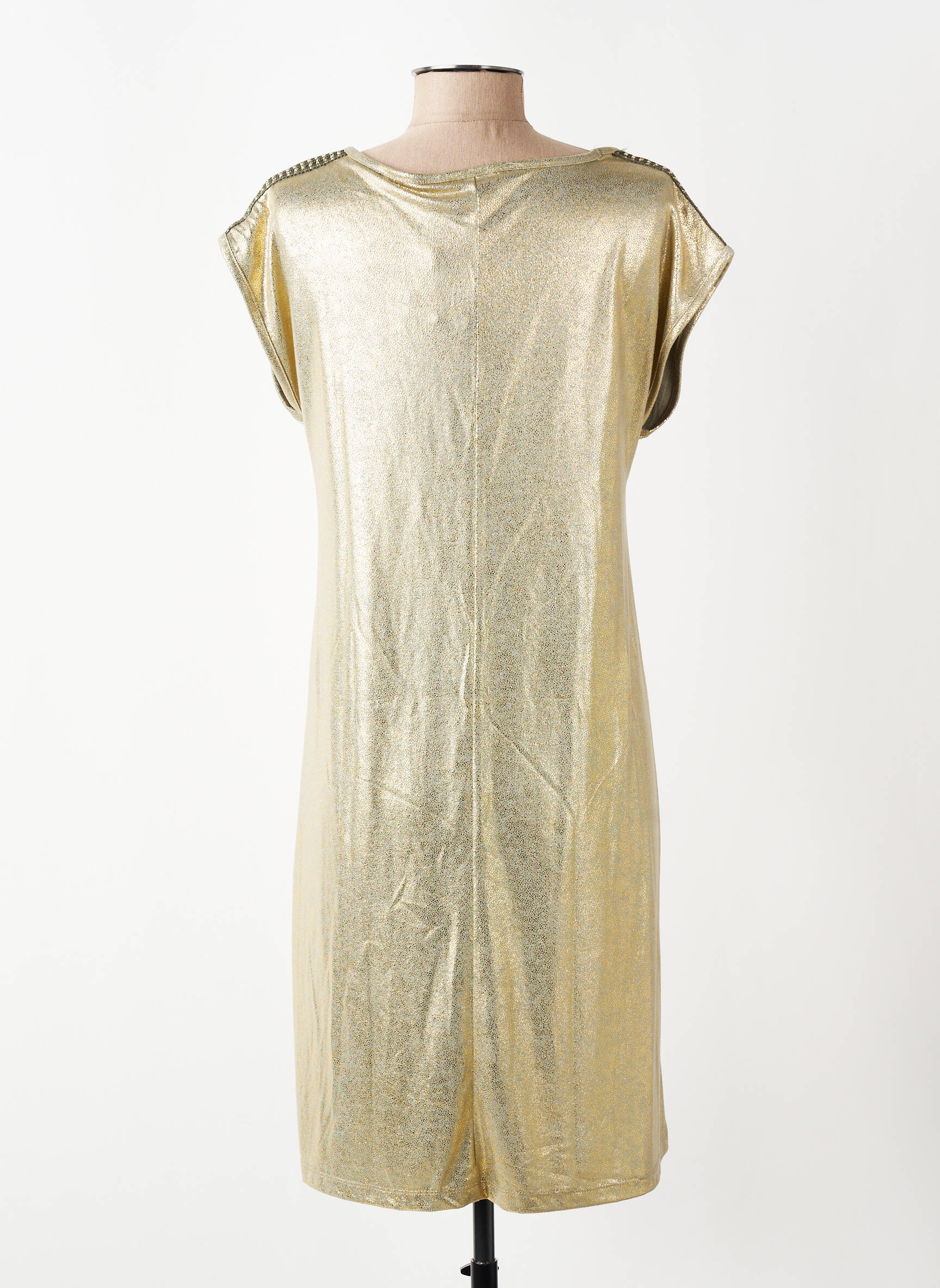 Robe courte manches courtes manches courtes or CREAM femme