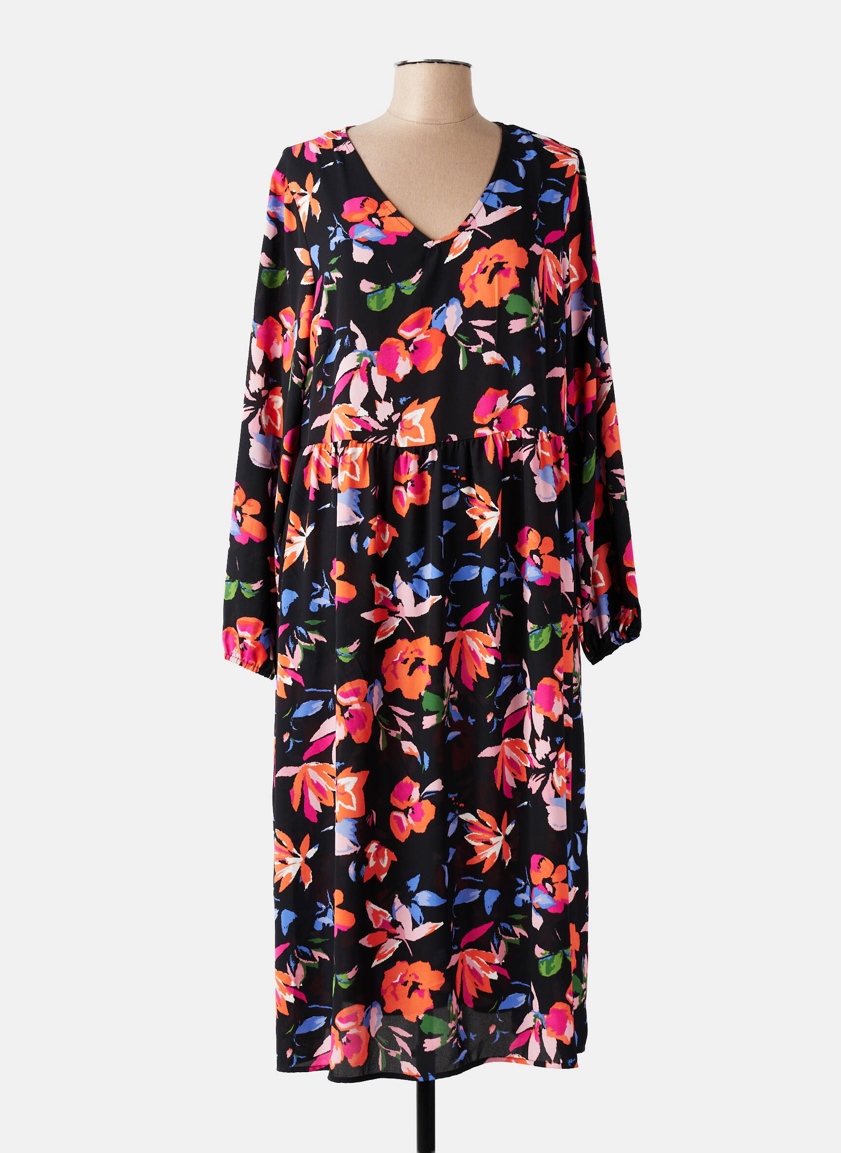 Robe longue manches longues manches longues noir ONLY CARMAKOMA femme
