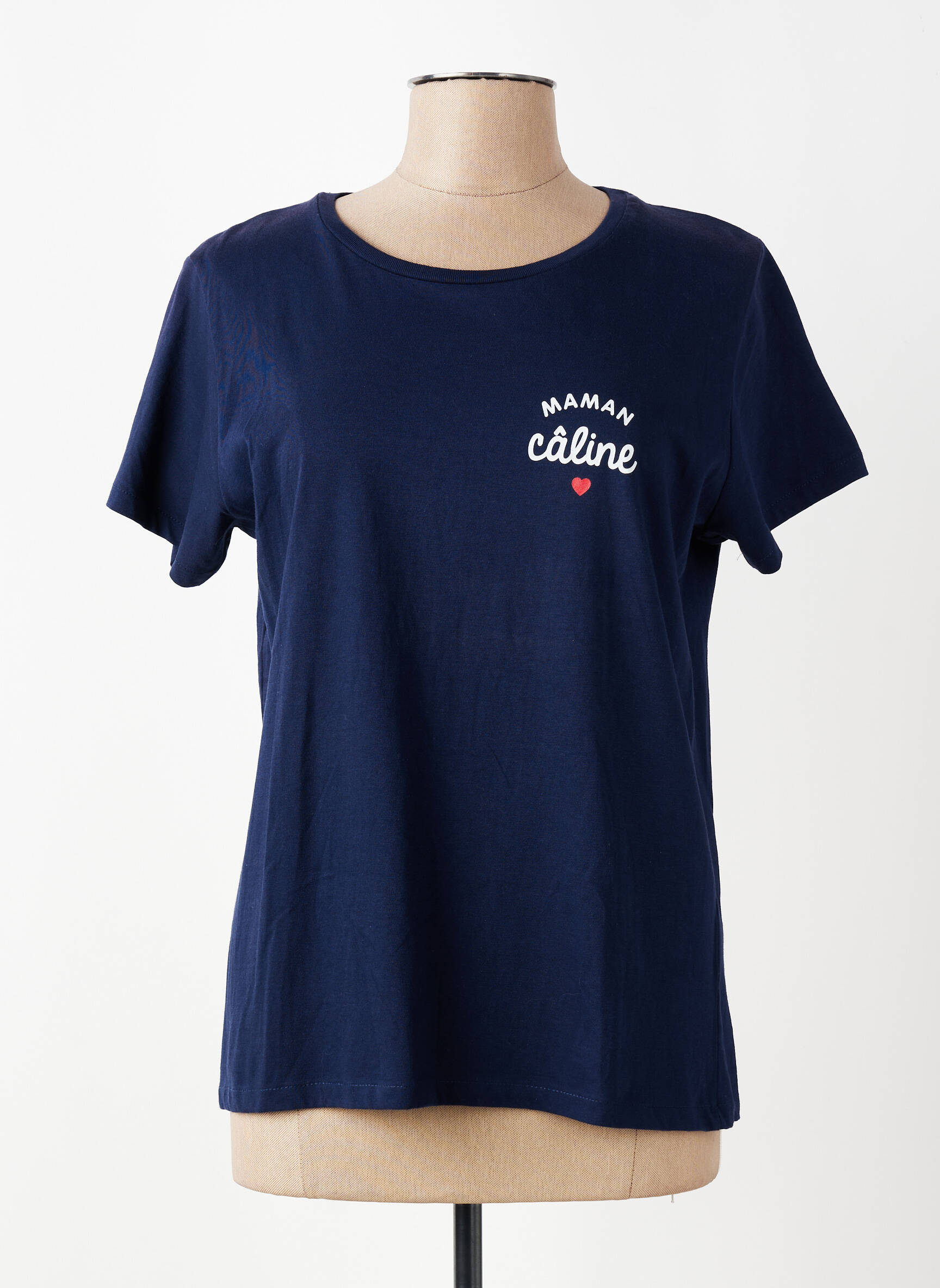 T-shirt sérigraphie manches courtes bleu B&C femme