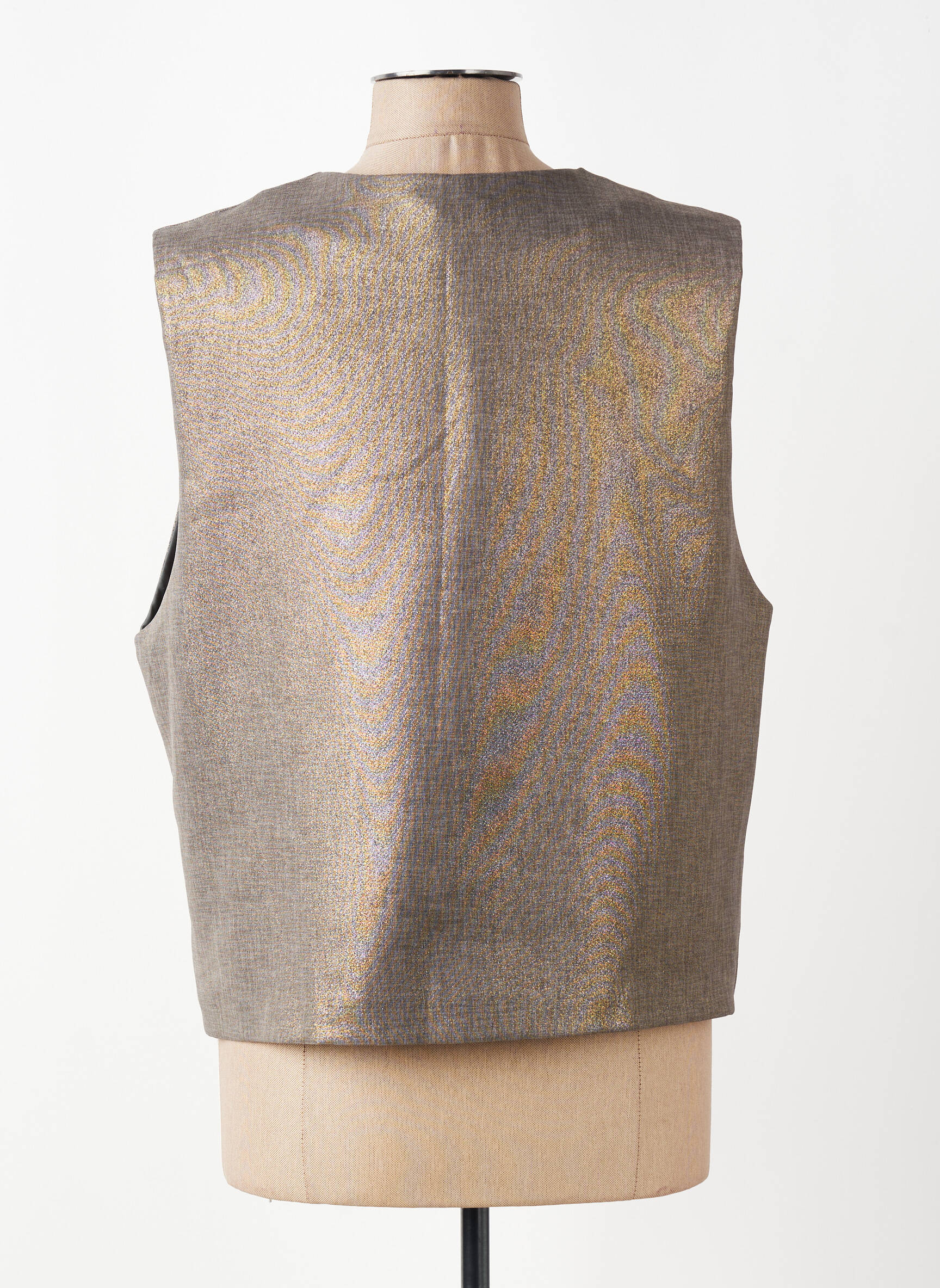 Gilet sans manche coupe droite gris fonce MINA ROSA femme