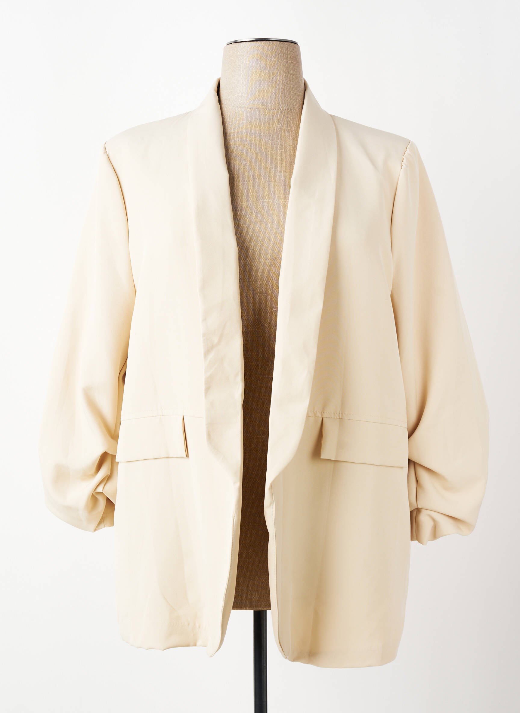 Blazer fausses poches beige JOLIFLY & JUSTINE Y femme