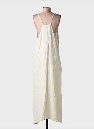 Robe longue tissage crêpe fines bretelles gris MADE IN ITALY femme