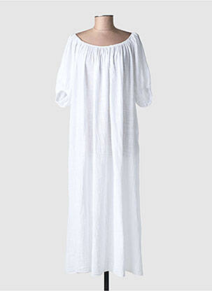 Robe longue manches courtes manches courtes blanc ANDROMEDE femme
