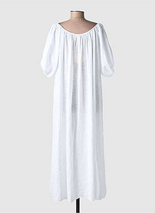 Robe longue manches courtes manches courtes blanc ANDROMEDE femme