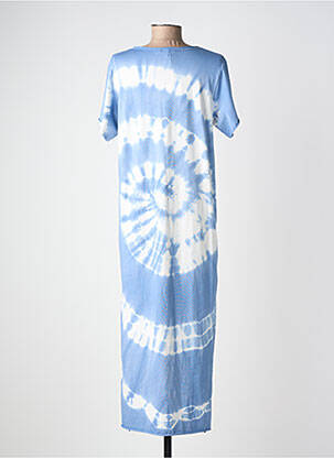 Robe longue manches courtes manches courtes bleu FARFALLA femme