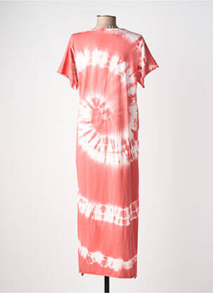 Robe longue manches courtes manches courtes orange FARFALLA femme