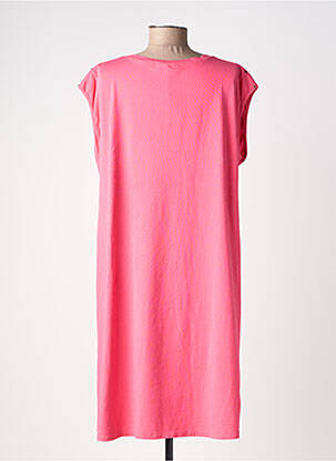Robe mi-longue manches courtes manches courtes rose ANDROMEDE femme