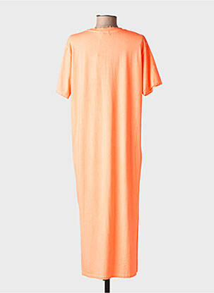 Robe longue manches courtes manches courtes orange FARFALLA femme