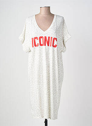 Robe mi-longue manches courtes manches courtes gris MADE IN ITALY femme
