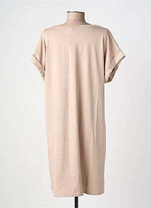 Robe mi-longue manches courtes manches courtes marron IZZY femme