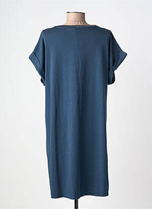 Robe mi-longue manches courtes manches courtes bleu IZZY femme
