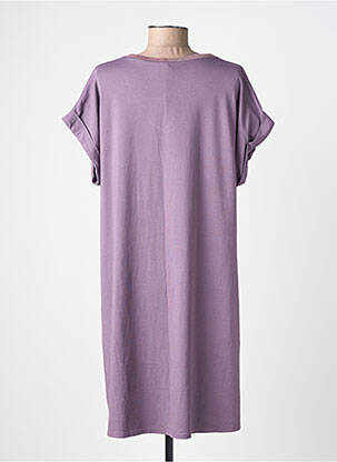 Robe mi-longue manches courtes manches courtes violet IZZY femme