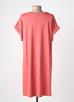 Robe mi-longue manches courtes manches courtes rose IZZY femme