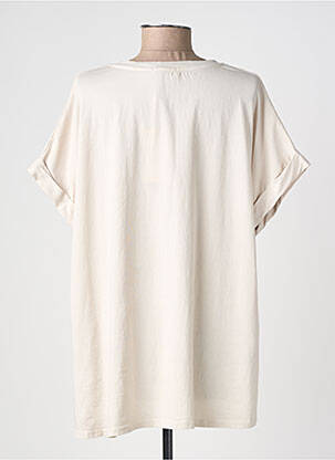 T-shirt col v manches courtes beige FARFALLA femme