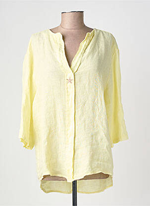 Tunique manches longues tissage crêpe jaune IZZY femme