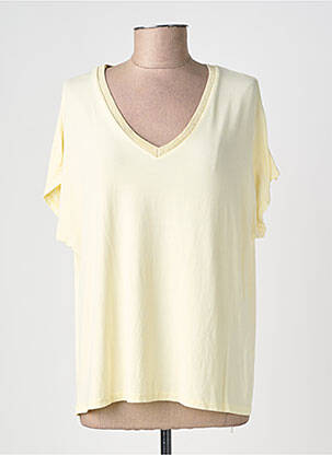 T-shirt coupe droite manches courtes jaune IZZY femme