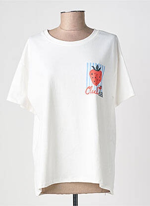 T-shirt imprimé fantaisie manches courtes blanc IZZY femme