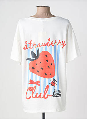 T-shirt imprimé fantaisie manches courtes blanc IZZY femme