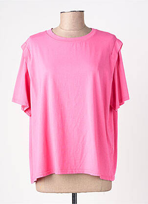 T-shirt stretch manches courtes rose IZZY femme