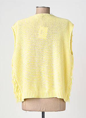 Gilet sans manche col v jaune IZZY femme