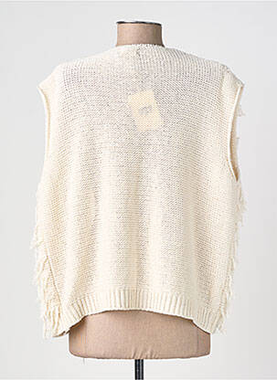 Gilet sans manche col v beige IZZY femme