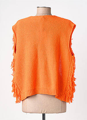 Gilet sans manche col v orange IZZY femme