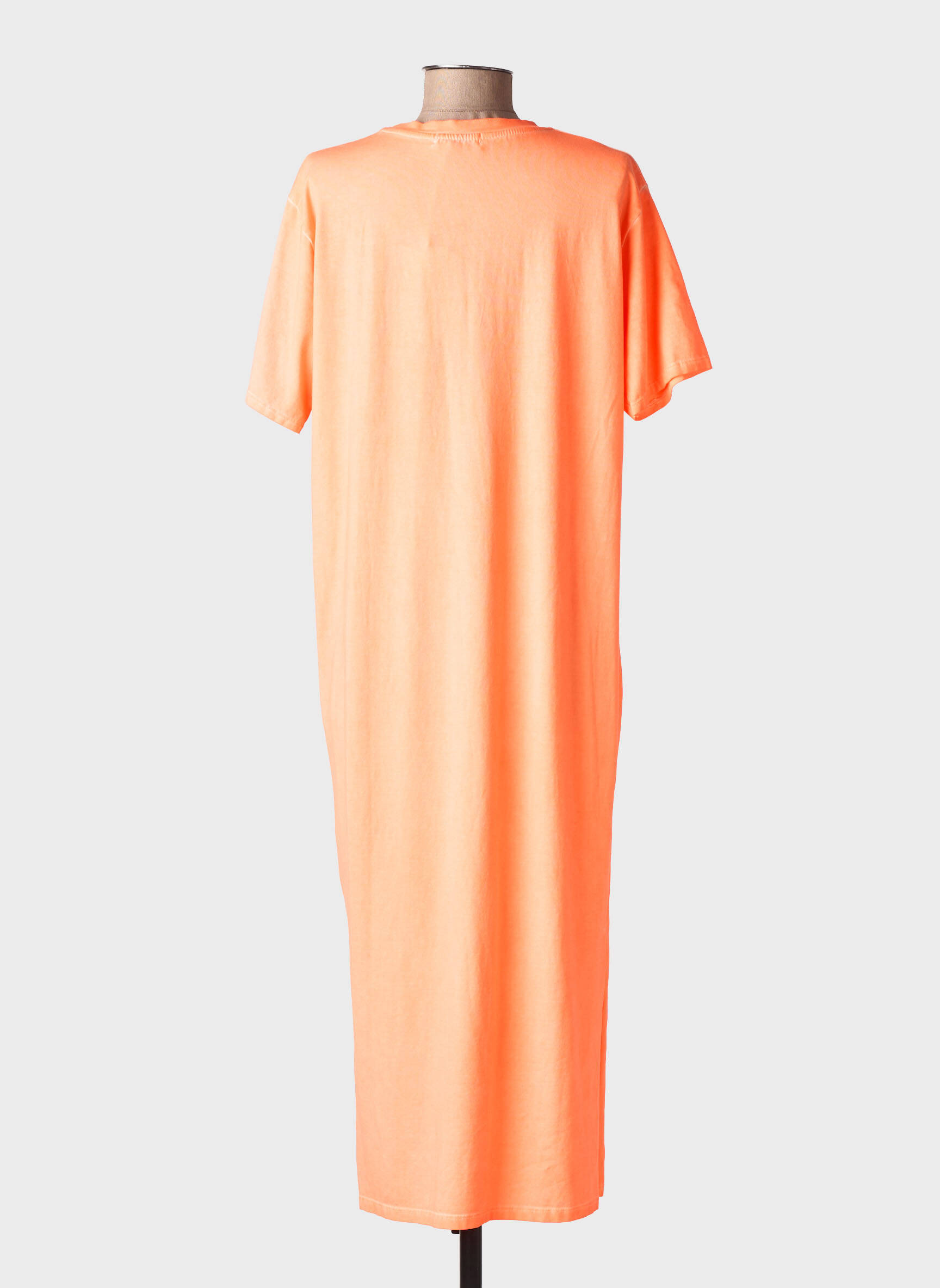 Robe longue manches courtes manches courtes orange FARFALLA femme