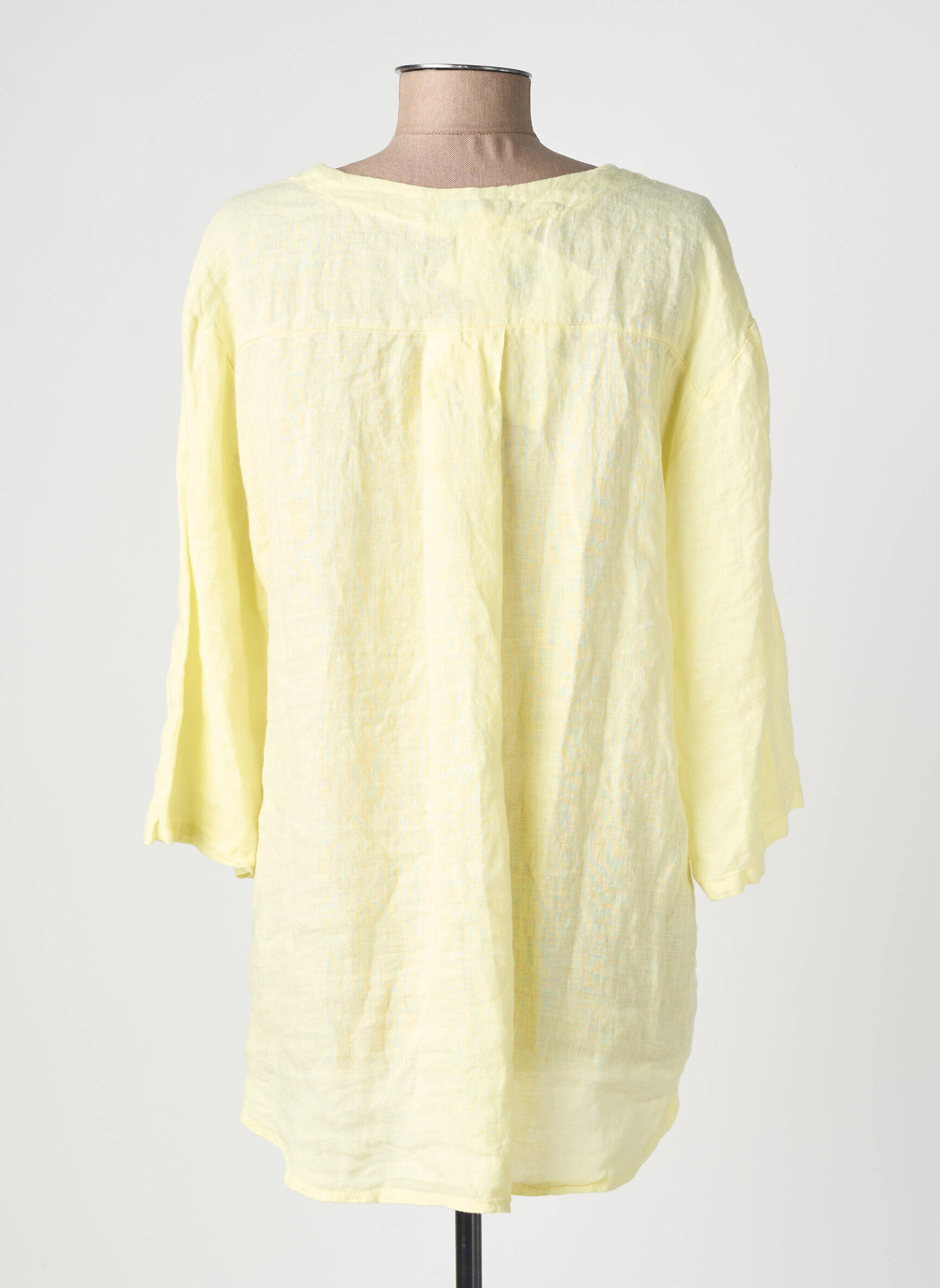 Tunique manches longues tissage crêpe jaune IZZY femme