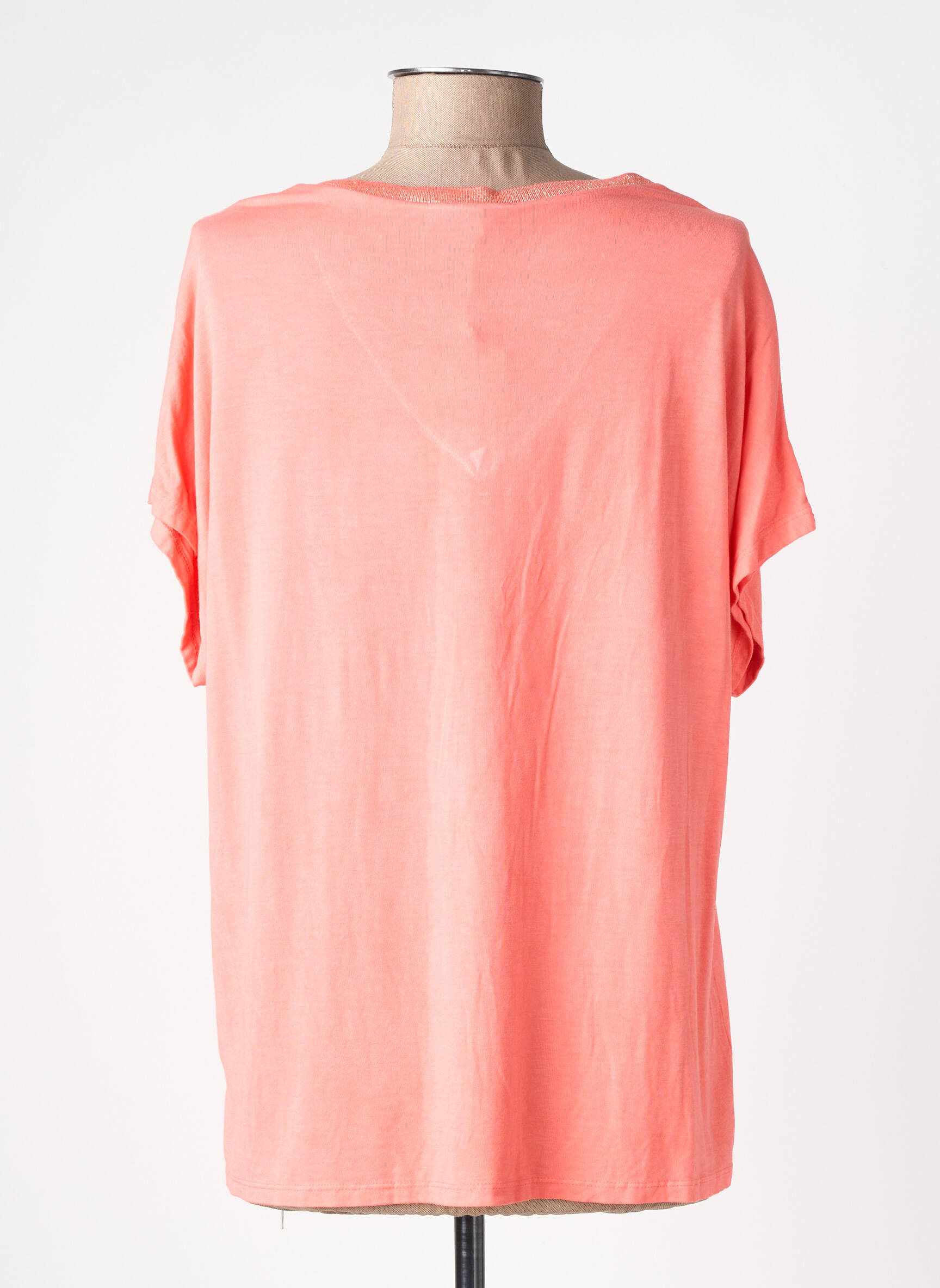 T-shirt coupe droite manches courtes orange IZZY femme