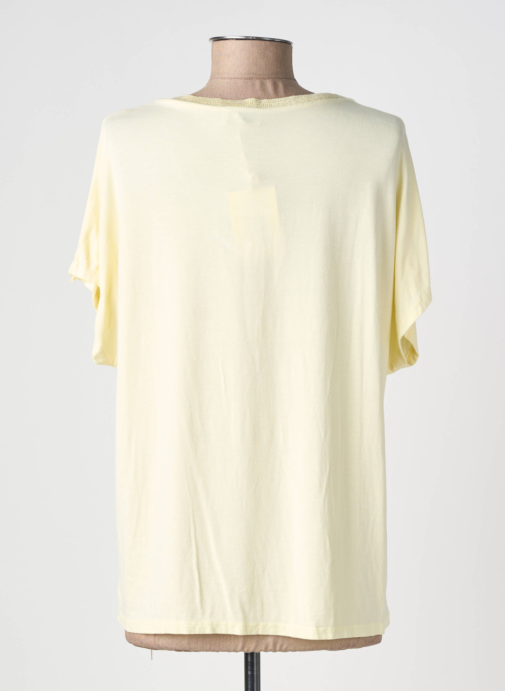 T-shirt coupe droite manches courtes jaune IZZY femme