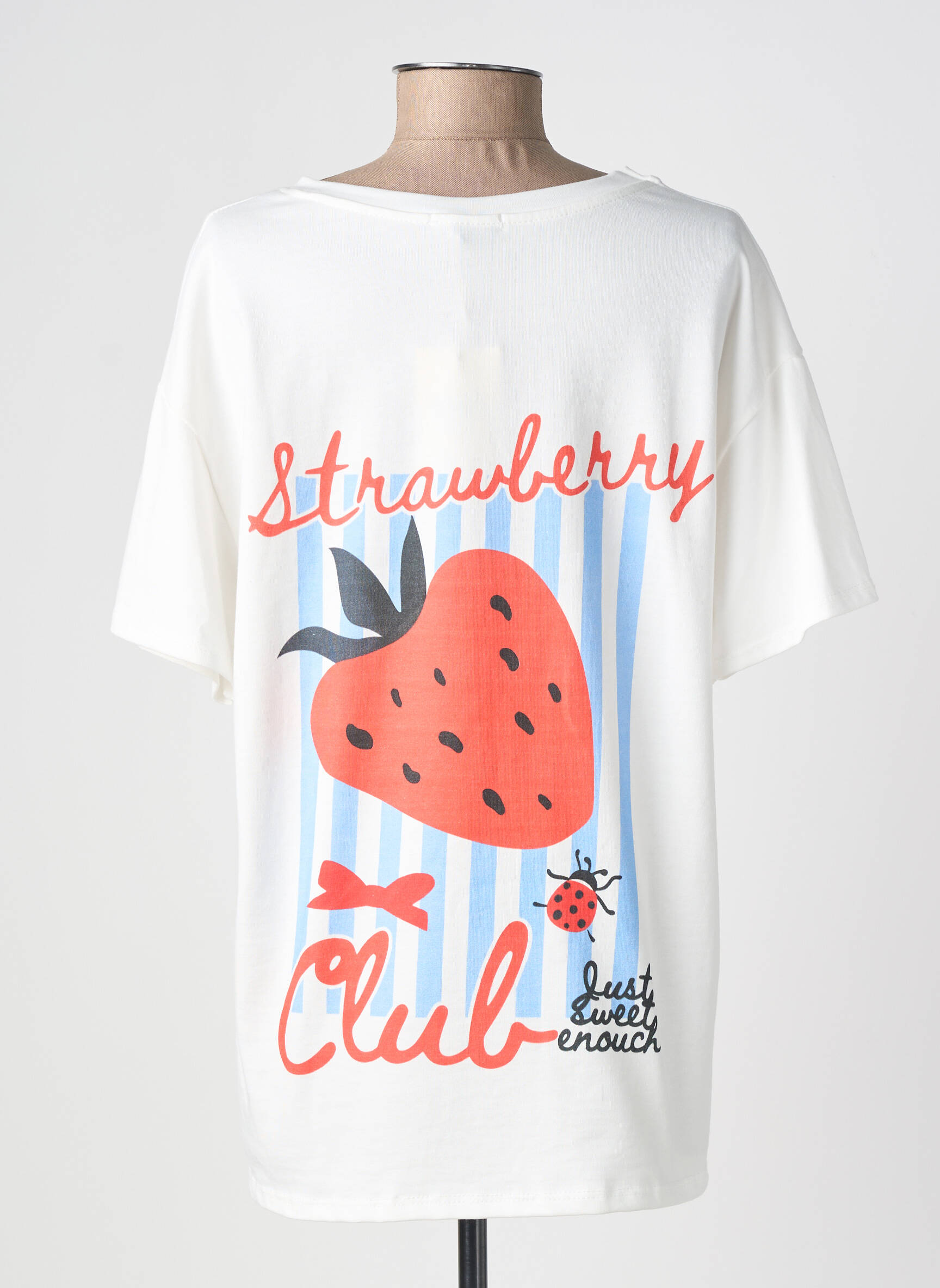 T-shirt imprimé fantaisie manches courtes blanc IZZY femme