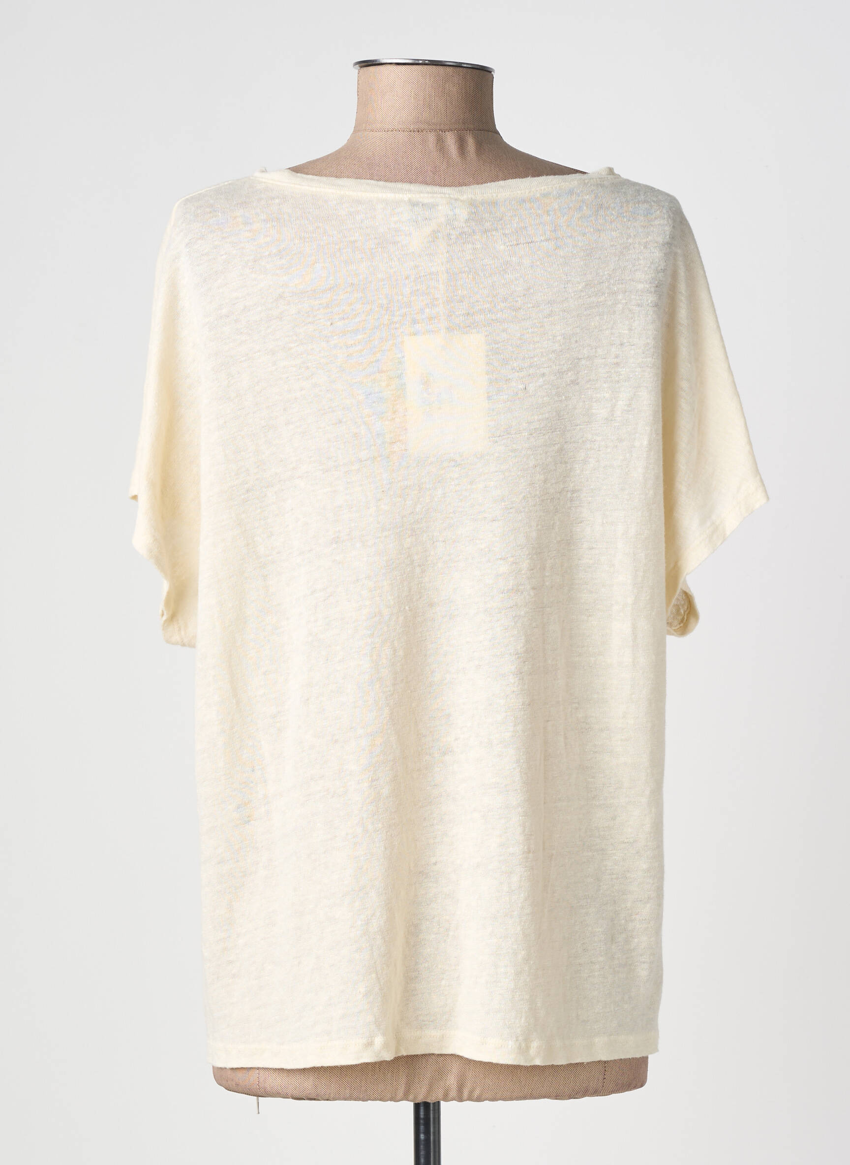 T-shirt col v manches courtes jaune IZZY femme