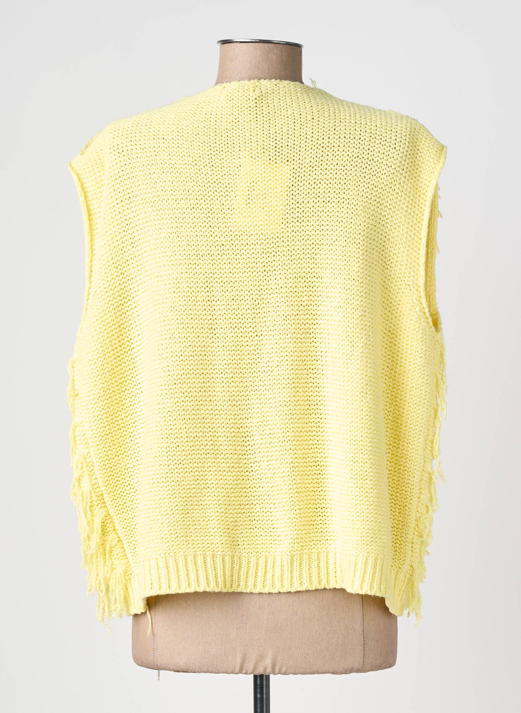 Gilet sans manche col v jaune IZZY femme