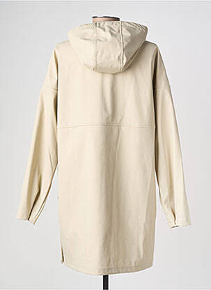 Imperméable capuche intégrée dans le col a capuche beige ELLE EST OU LA MER femme