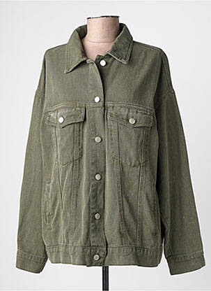 Veste casual poignets boutonnés avec fente vert KILKY femme