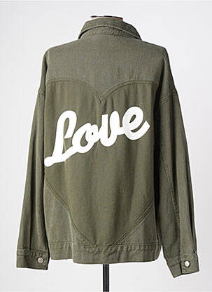 Veste casual poignets boutonnés avec fente vert KILKY femme