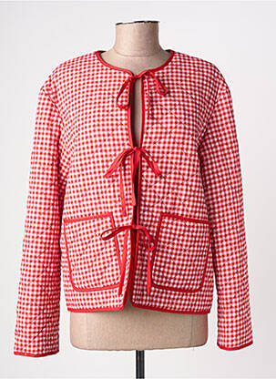 Veste casual col rond rouge PIECES femme