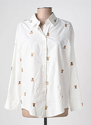 Chemisier coupe droite manches longues blanc KILKY femme