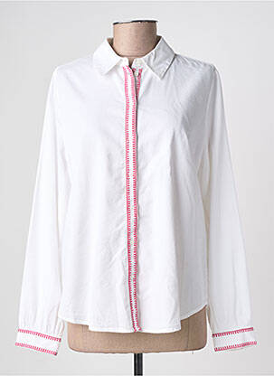 Chemisier coupe droite manches longues blanc PIECES femme