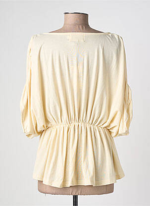 Top stretch manches courtes jaune JUBYLEE femme