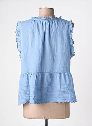 Top col v sans manche bleu ANDROMEDE femme