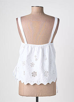 Top col carré sans manche blanc ANDROMEDE femme