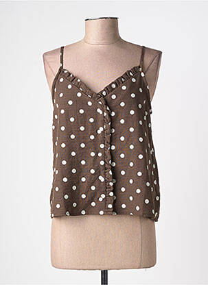 Top manches bretelles ajustables sans manche marron JUBYLEE femme