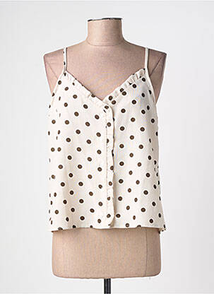 Top manches bretelles ajustables sans manche beige JUBYLEE femme