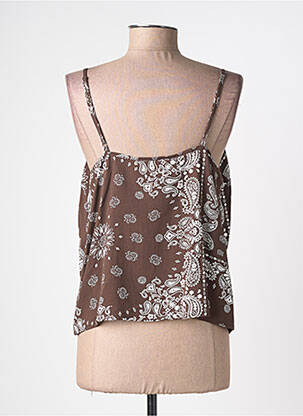 Top manches bretelles ajustables fines bretelles marron ONLY femme